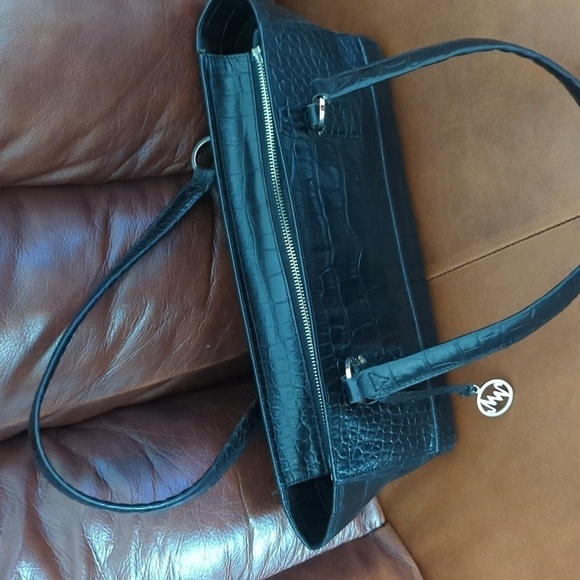 EUC Monsac Black Croc-Embossed Baguette Bag - 100% leather - Picture 4 of 12